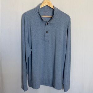 B Draddy Men's Button Front Henley Shirt Sweater Size XL Pima Cotton Preppy EUC